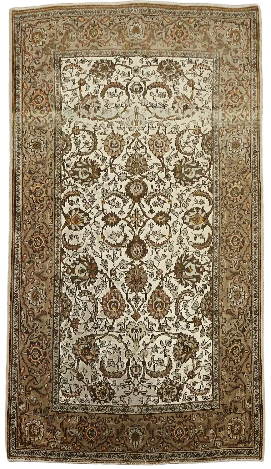 Silk & Wool Vintage Antique Tabriz Persian Rug 4x7