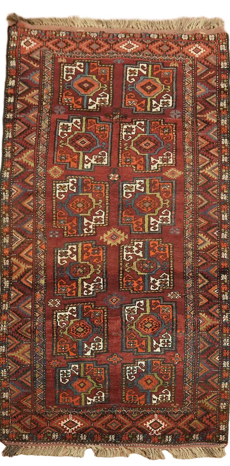 Wool Balouch Persian Vintage Rug 4x8