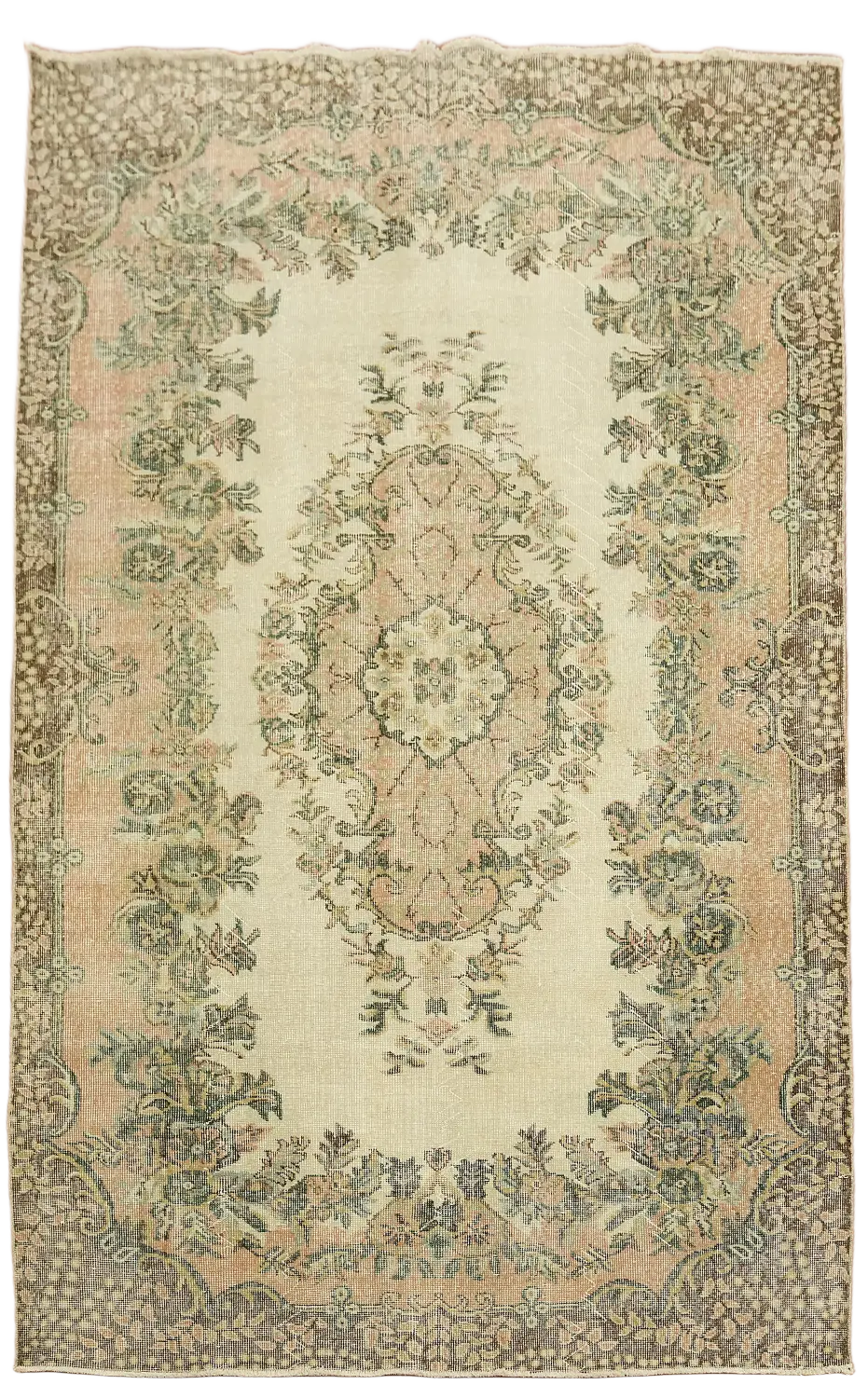 Distressed Vintage Wool Anatolian Turkish Area Rug 6x9