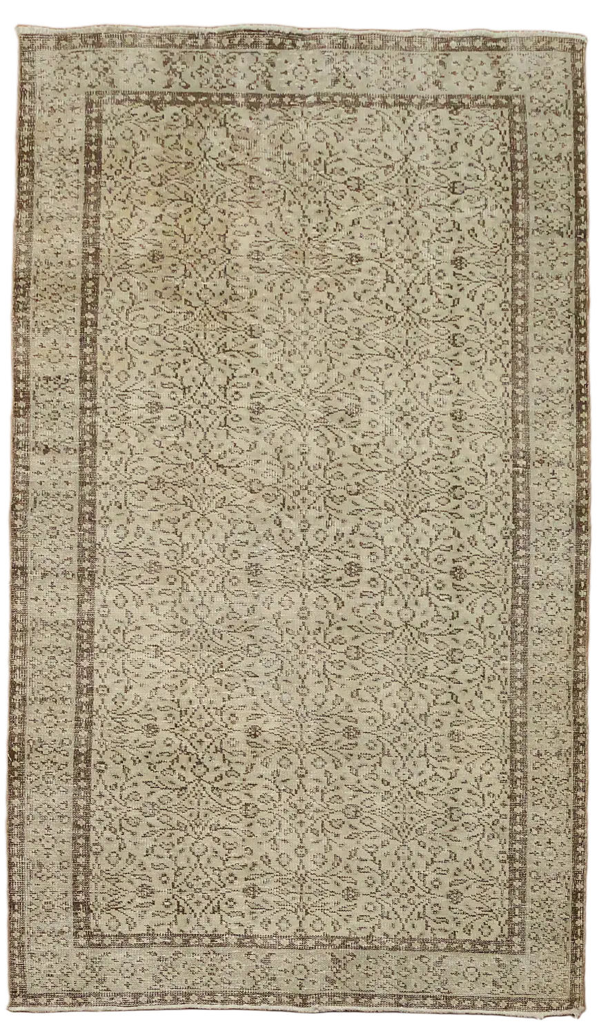 Vintage Distressed Anatolian Turkish Wool Rug 5x8