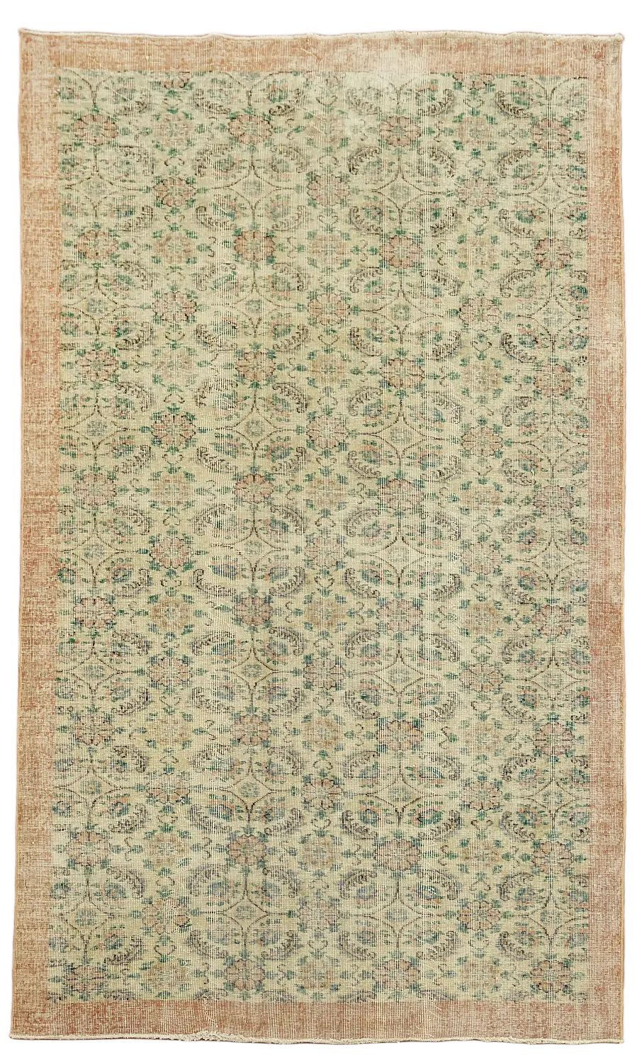 Distressed Vintage Wool Anatolian Turkish Area Rug 6x10