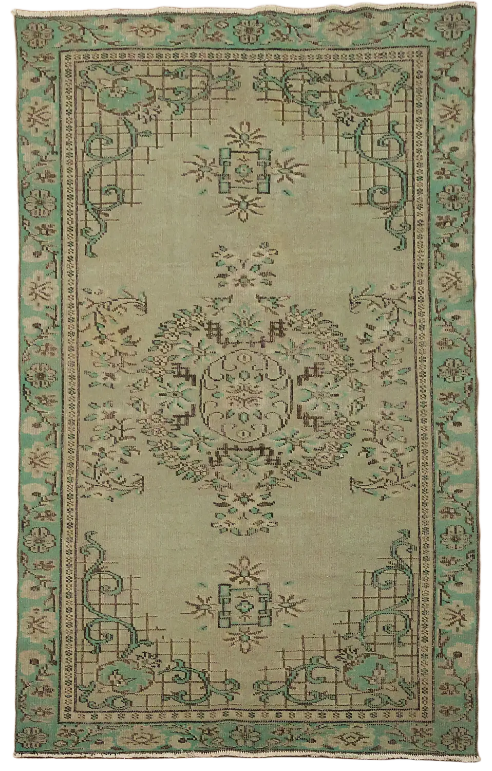 Distressed Vintage Anatolian Turkish Wool Rug 6x8