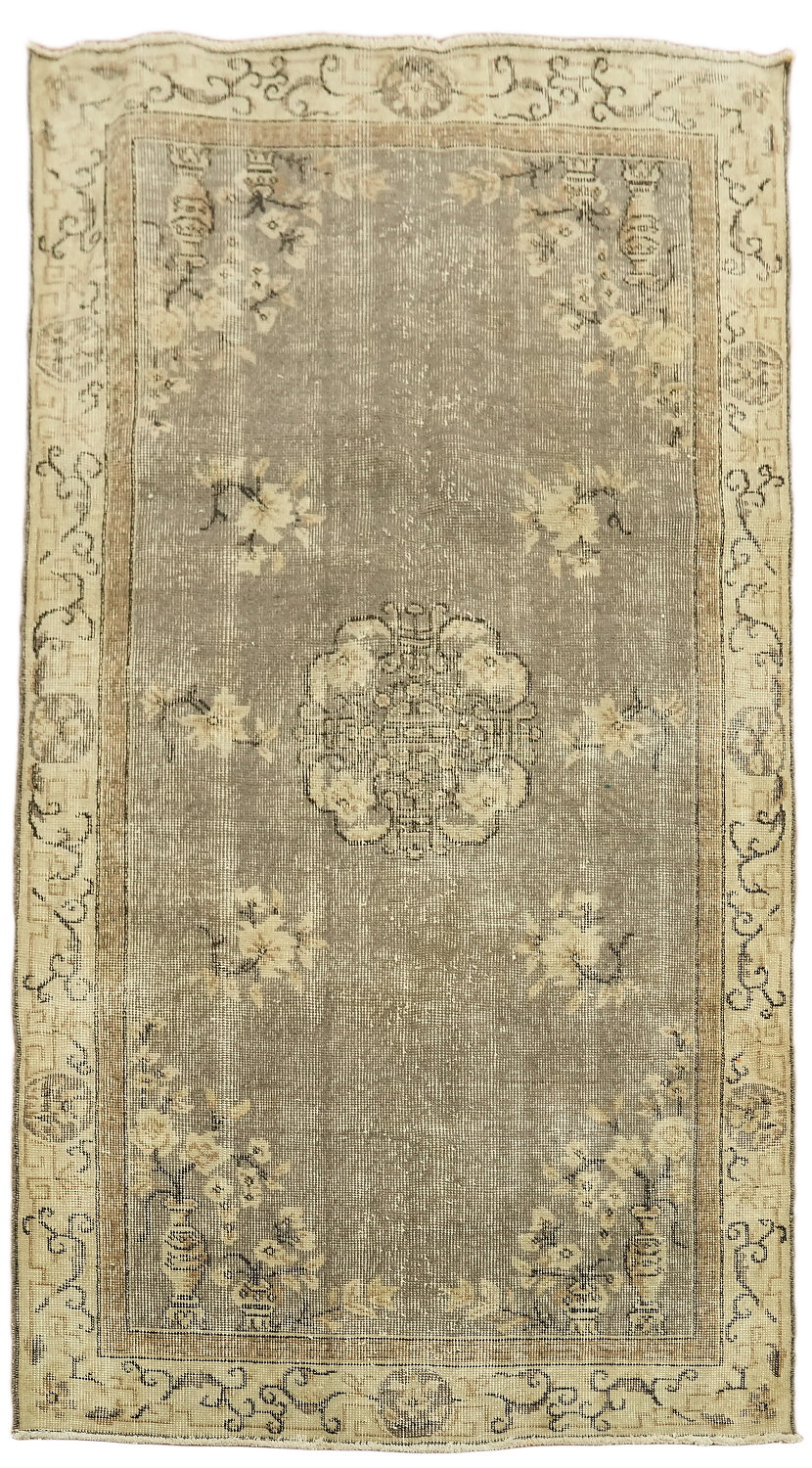Vintage Wool Anatolian Turkish Rug 4x7
