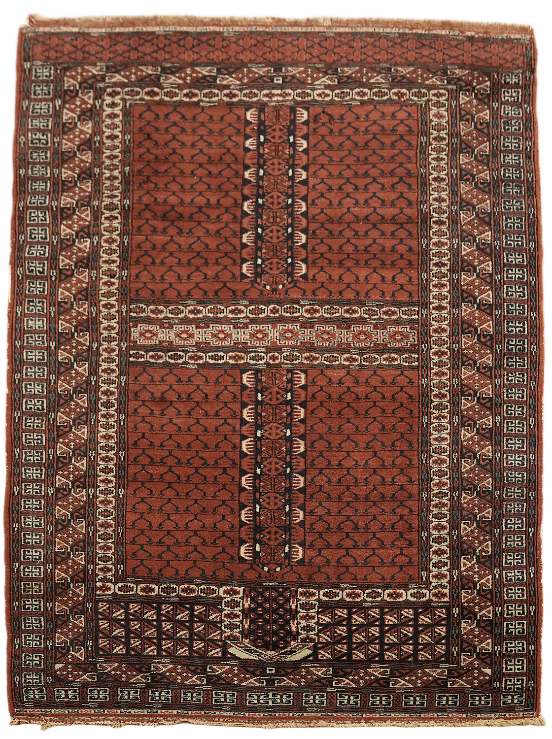 Vintage Trible Bokhara Oriental Wool Rug 4x5