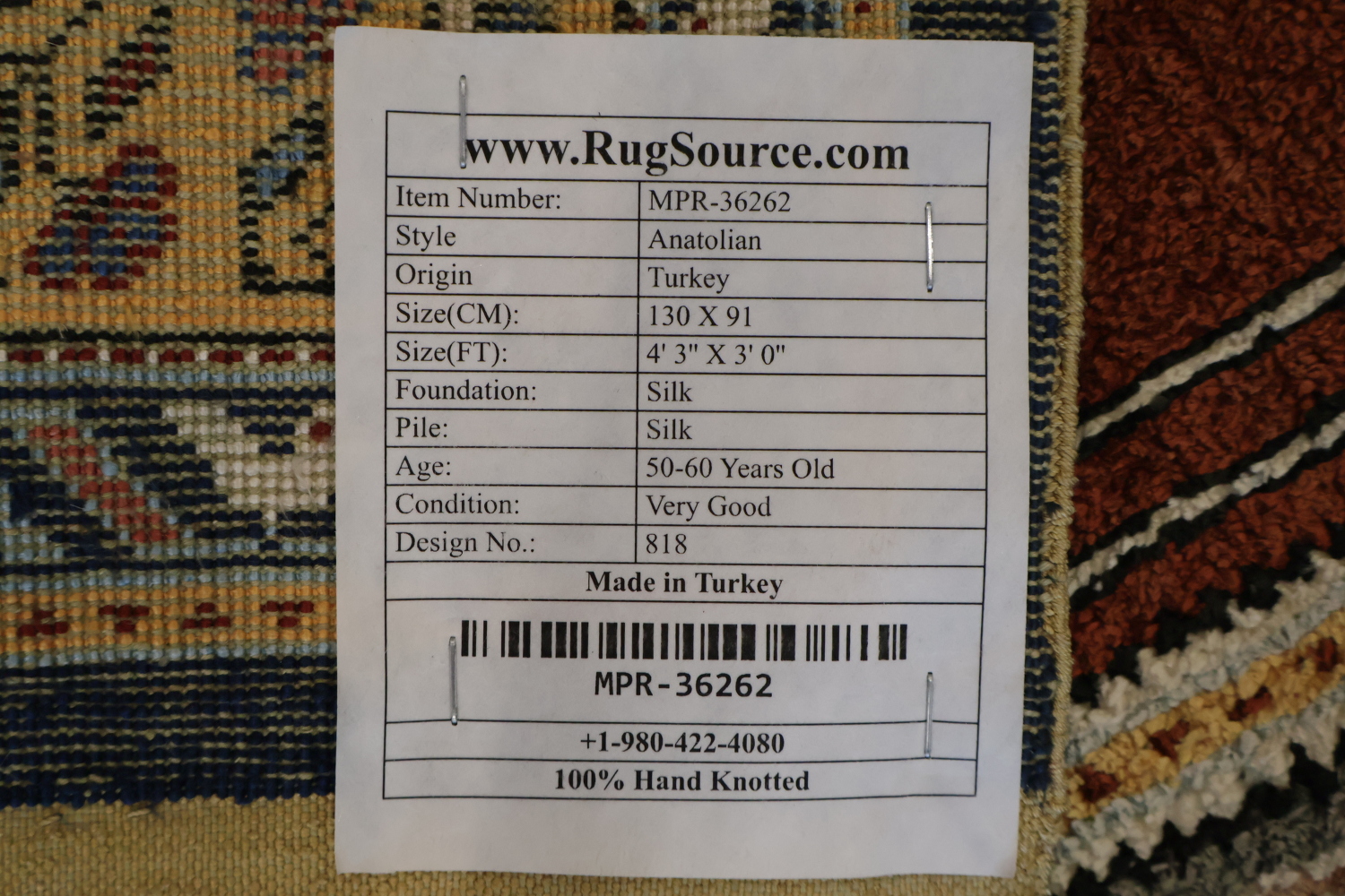 Vintage Anatolian Turkish Wool Rug 3x4