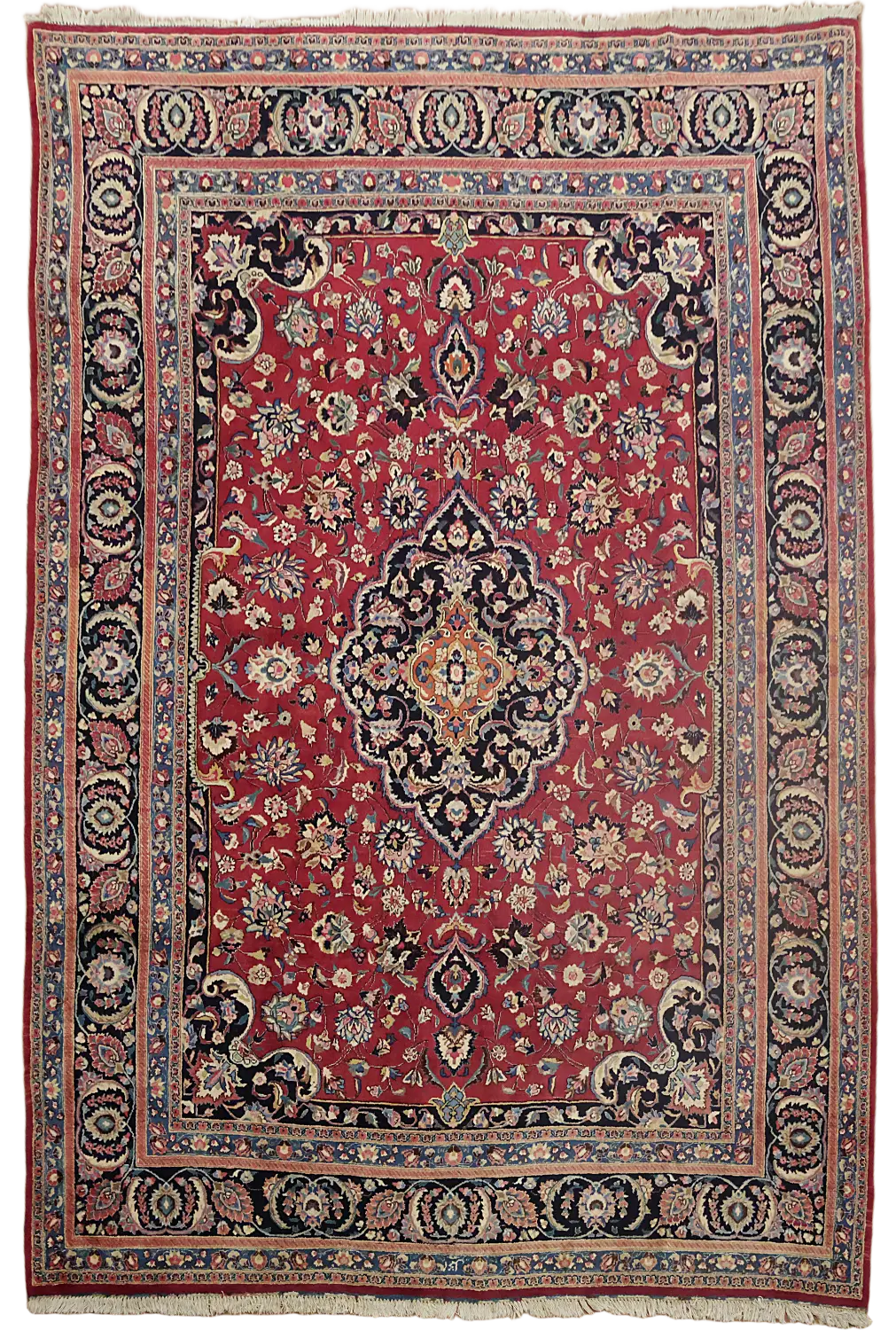 Vintage Mashad Persian Wool Area Rug 10x13