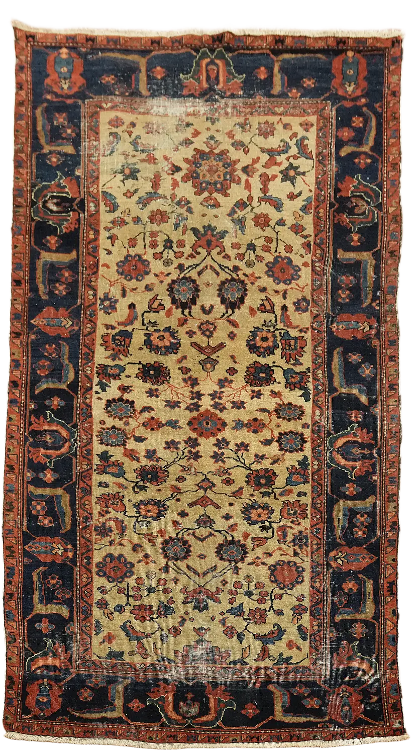 Pre-1900 Antique Heriz Bakhshayesh Persian Area Rug 5x9