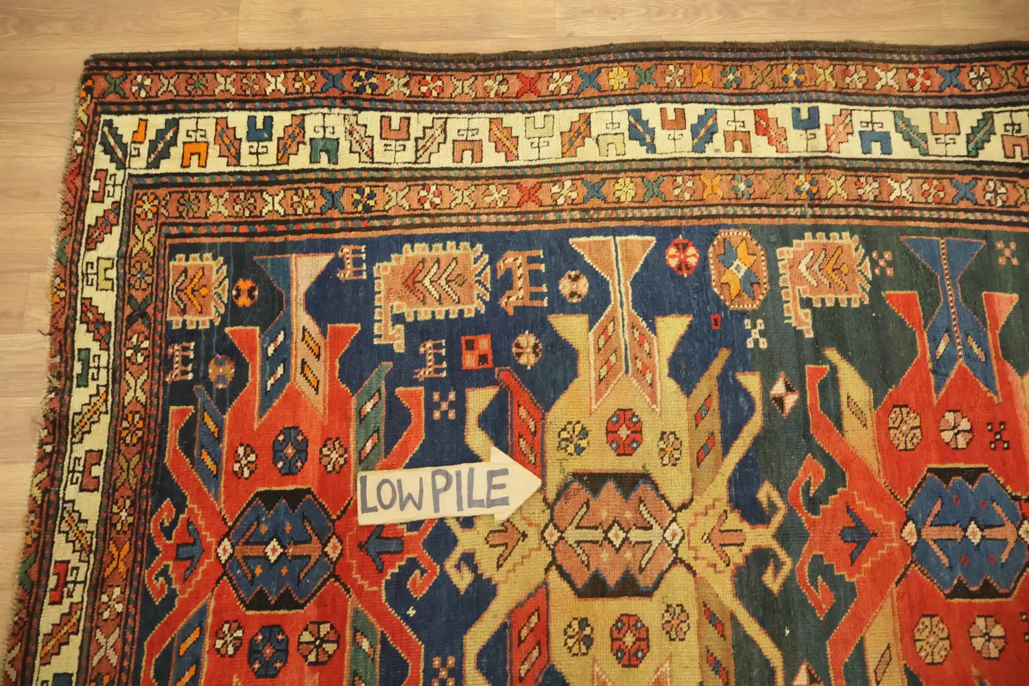 Antique Shirvan Kazak Wool Oriental Rug 4x7 | Rug Source