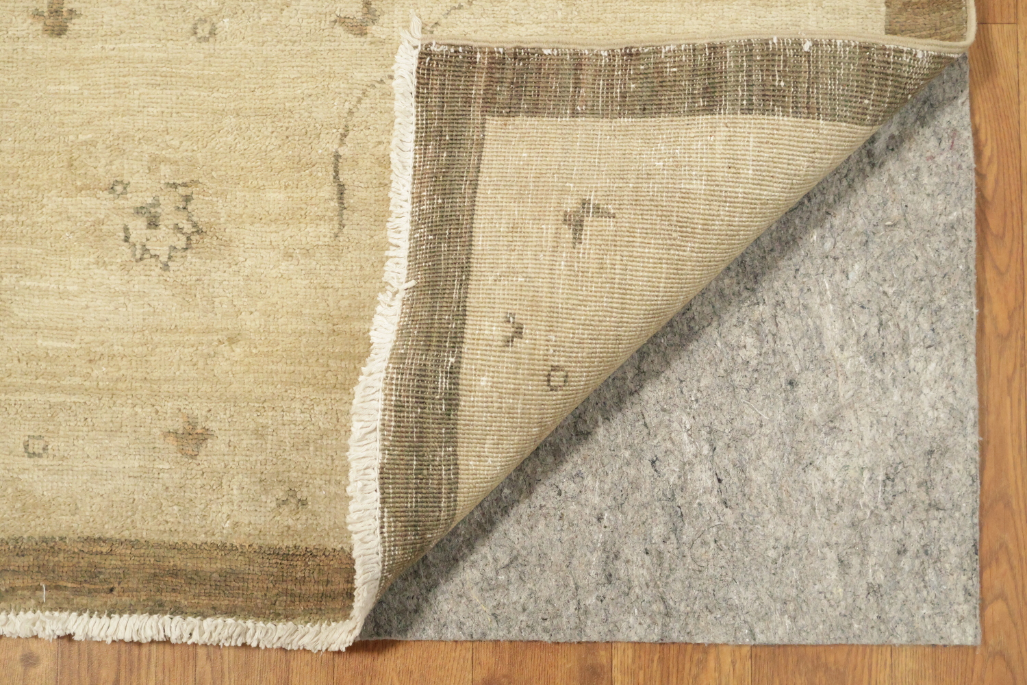 Beige and Brown Traditional Floral Oushak Turkish Wool Rug 8'x11'