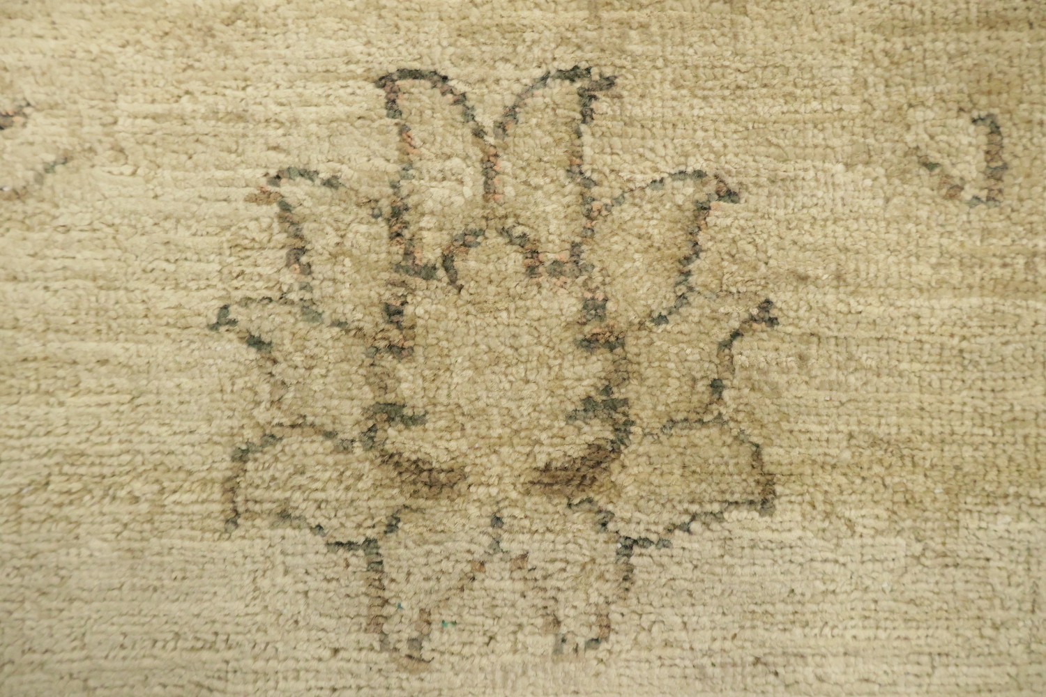 Beige and Brown Traditional Floral Oushak Turkish Wool Rug 8'x11'