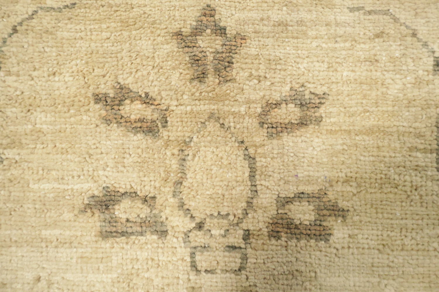 Beige and Brown Traditional Floral Oushak Turkish Wool Rug 8'x11'