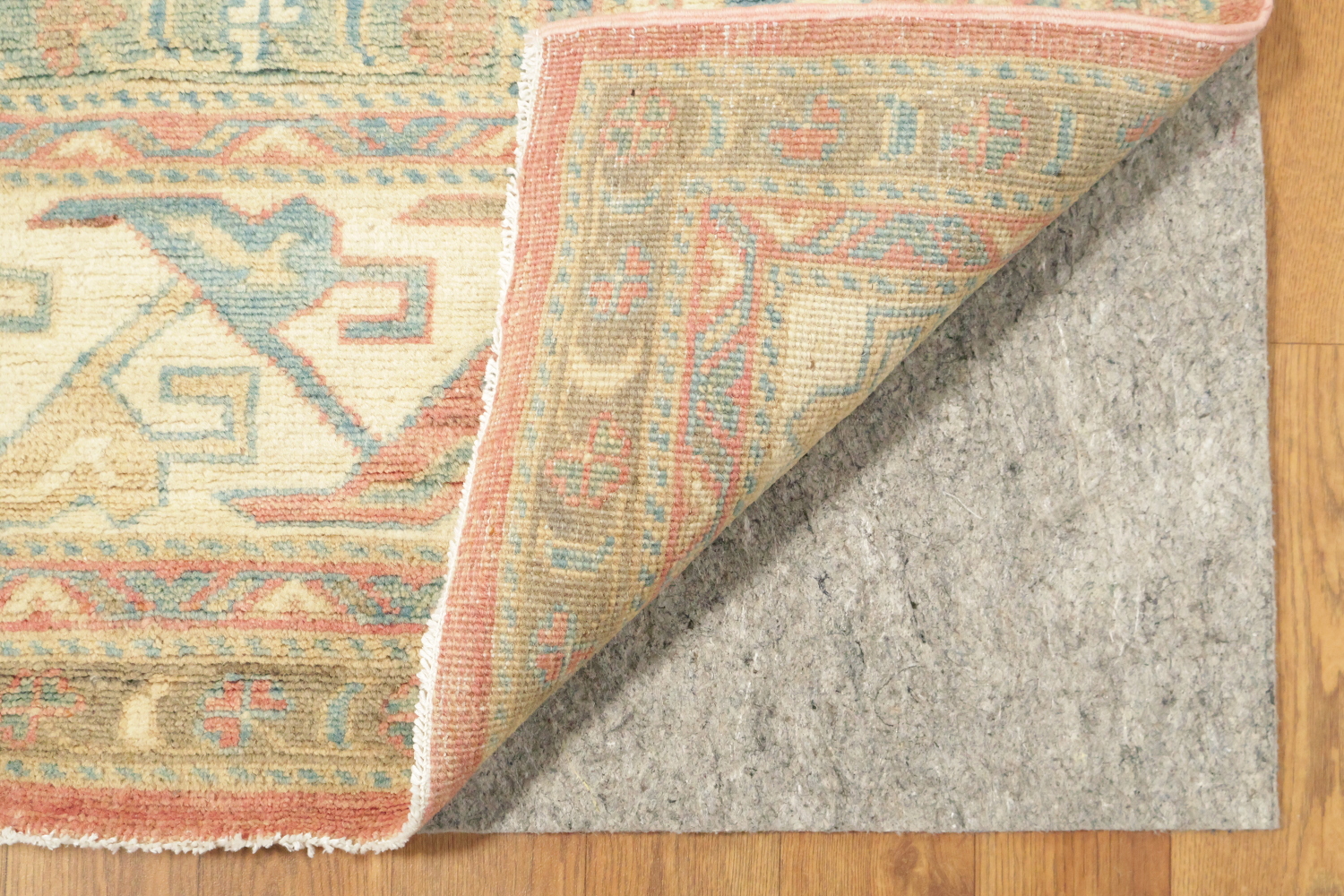 Muted Red Kazak Vintage-Inspired Area Rug with Soft Pastel Hues 8'x10'