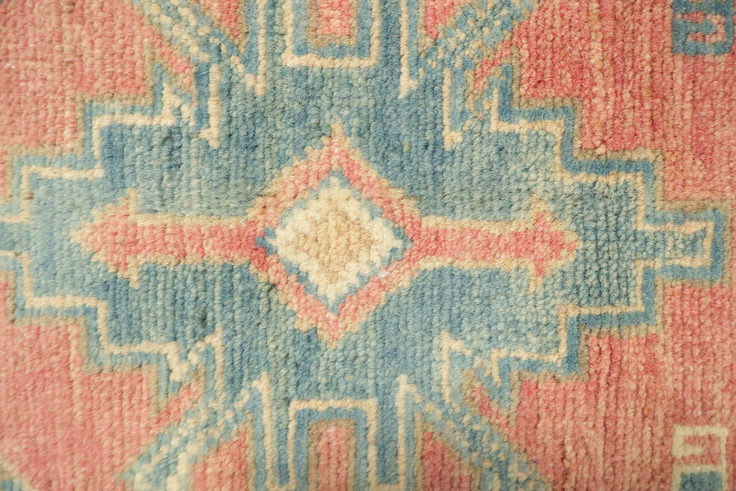 Muted Red Kazak Vintage-Inspired Area Rug with Soft Pastel Hues 8'x10'