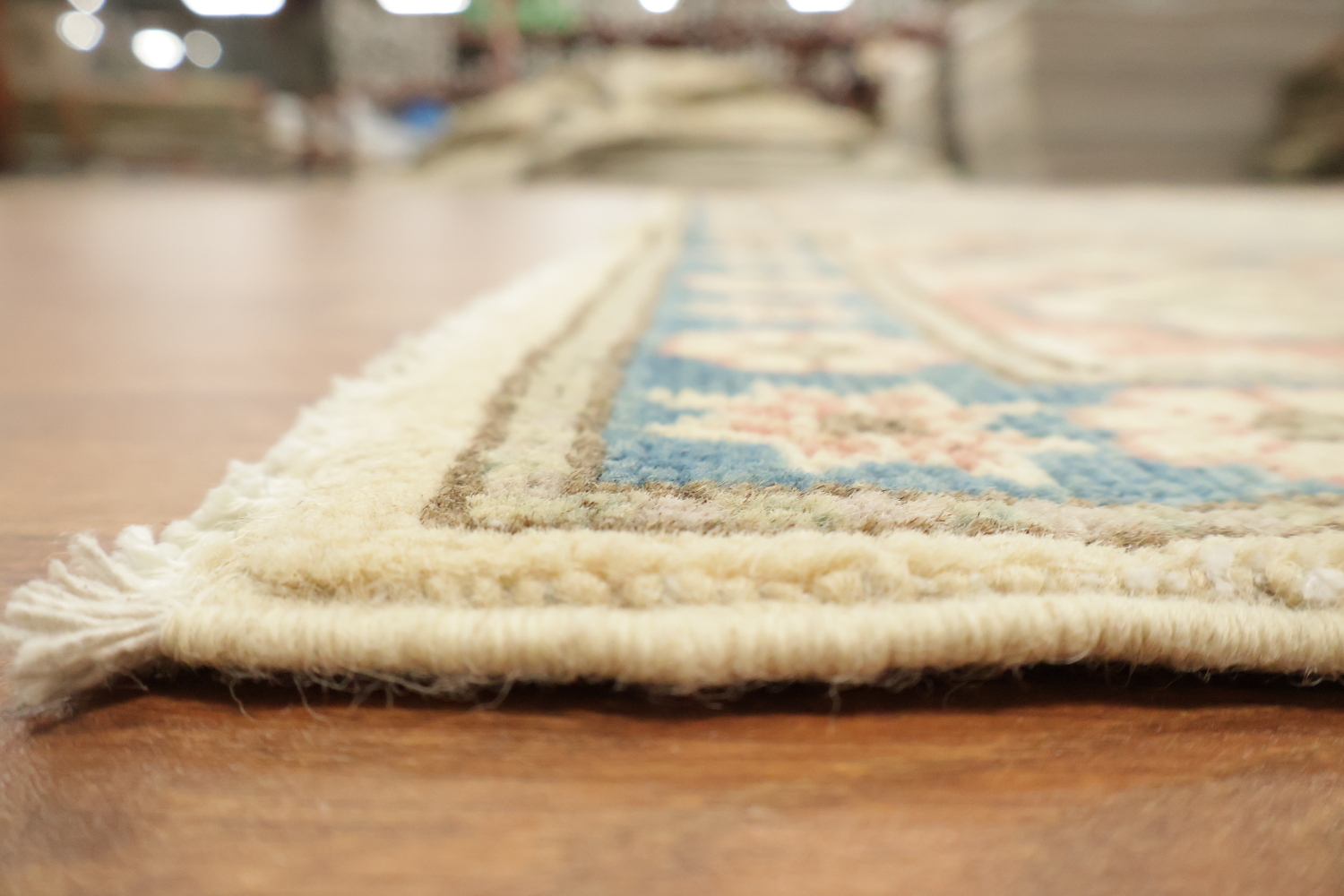 Classic Pastel Toned Kazak Area Rug with Intricate Geometric Design 7'x10'