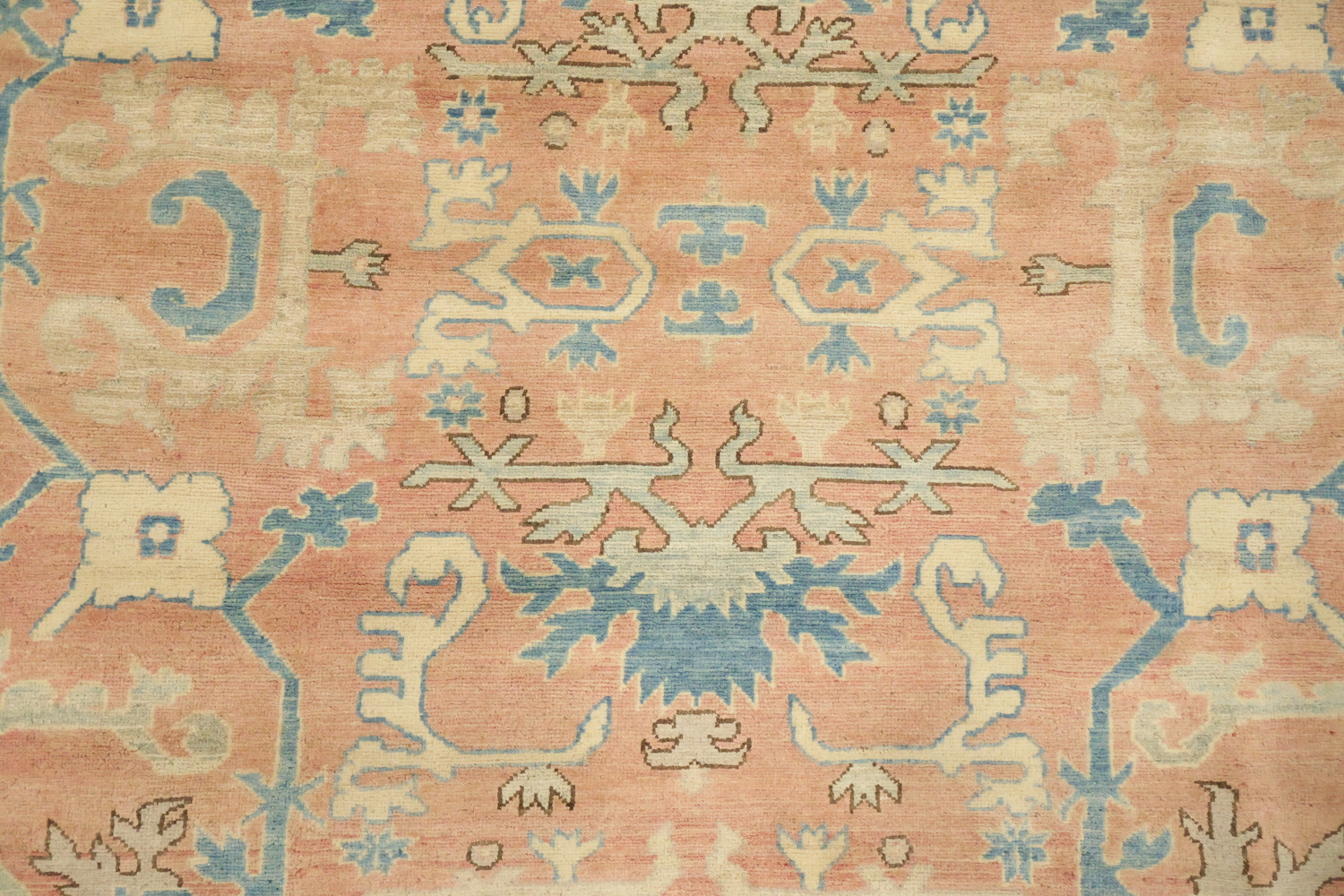 Elegant Kazak Peach Terracotta and Blue Area Rug  8'x13'