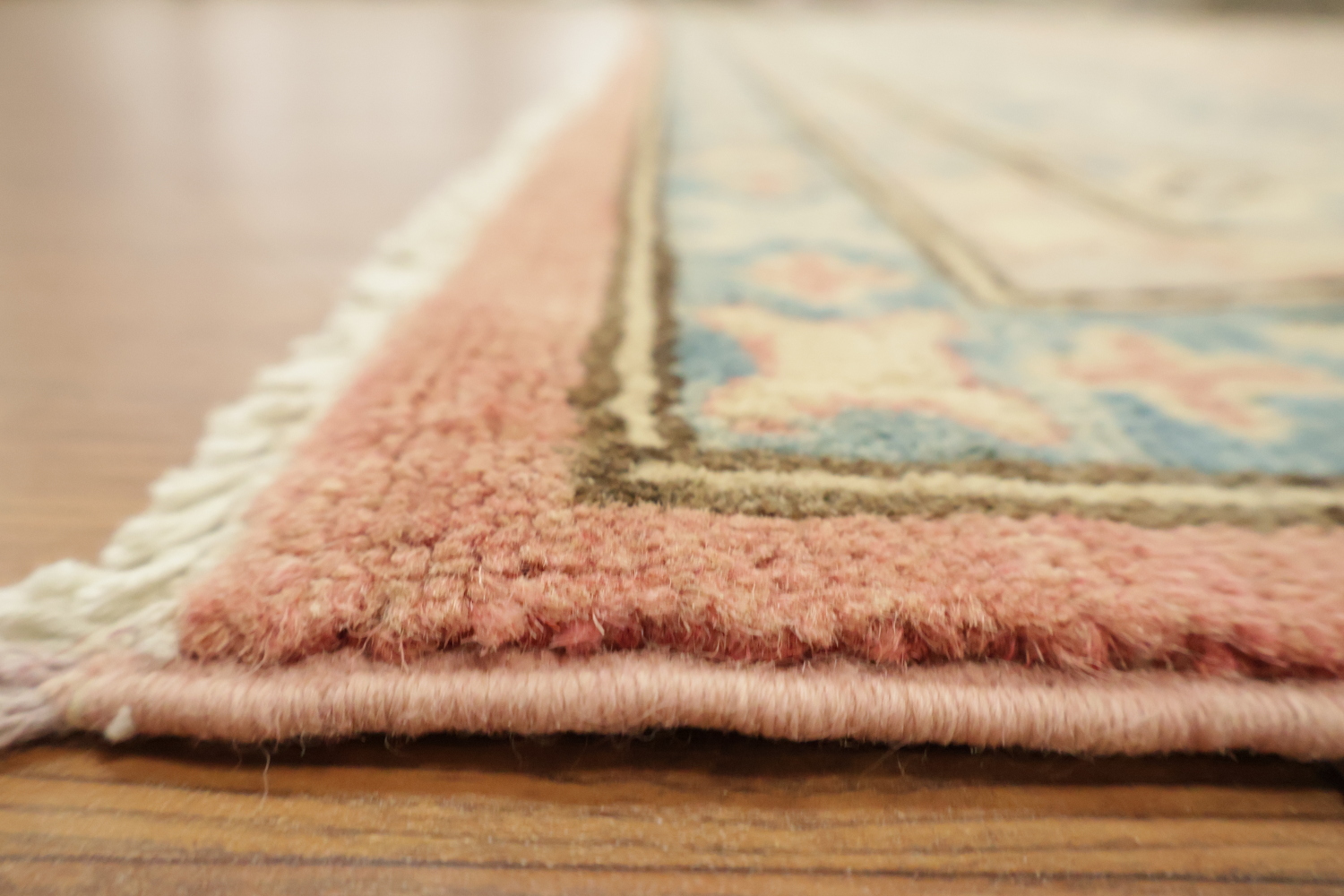 Elegant Kazak Peach Terracotta and Blue Area Rug  8'x13'