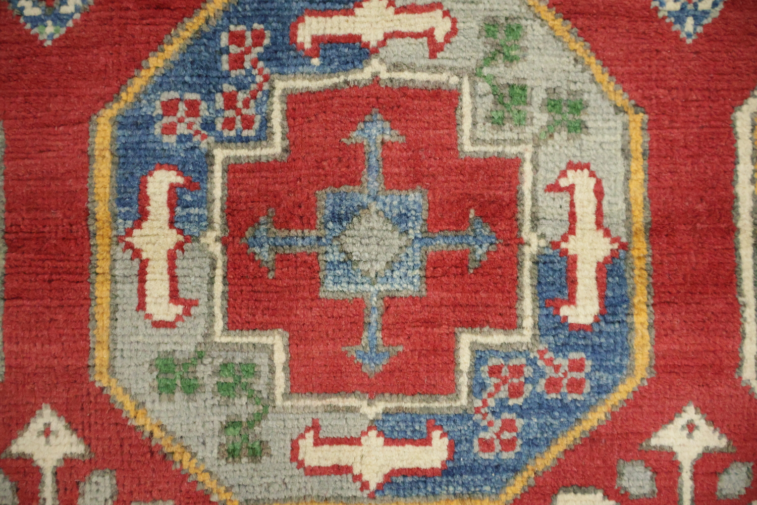 Vibrant Geometric Patterned Kazak Pakistani Hand-Knotted Rug 8'x10'