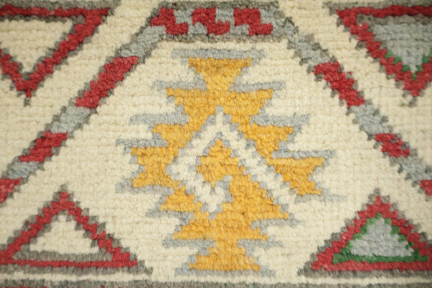Vibrant Geometric Patterned Kazak Pakistani Hand-Knotted Rug 8'x10'