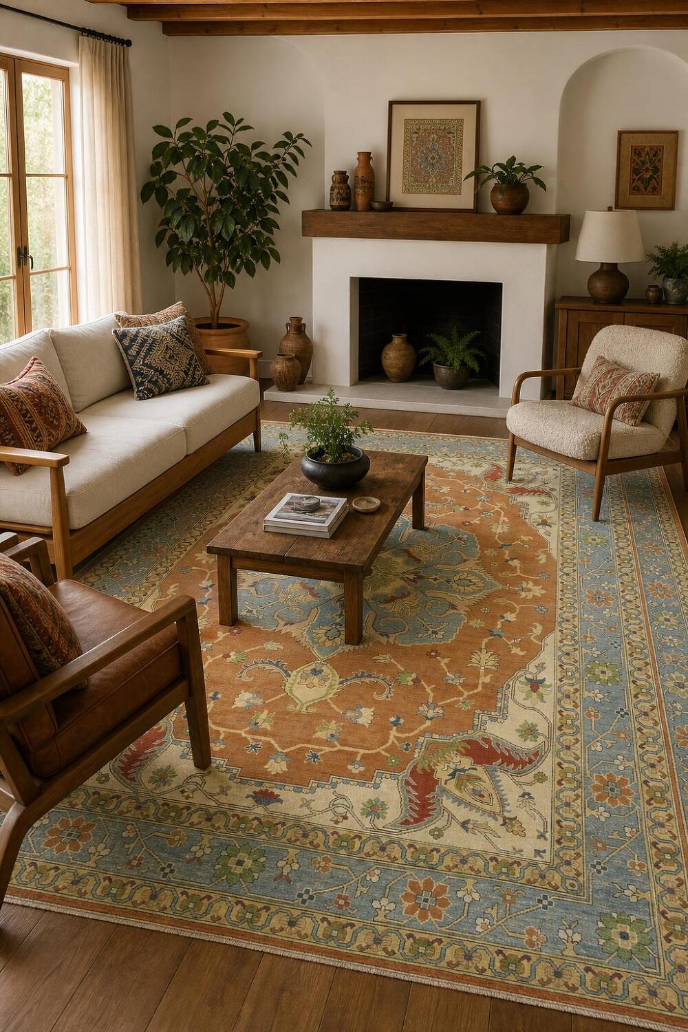 Vegetable Dye Traditional Ziegler Wool Area Rug 9x12