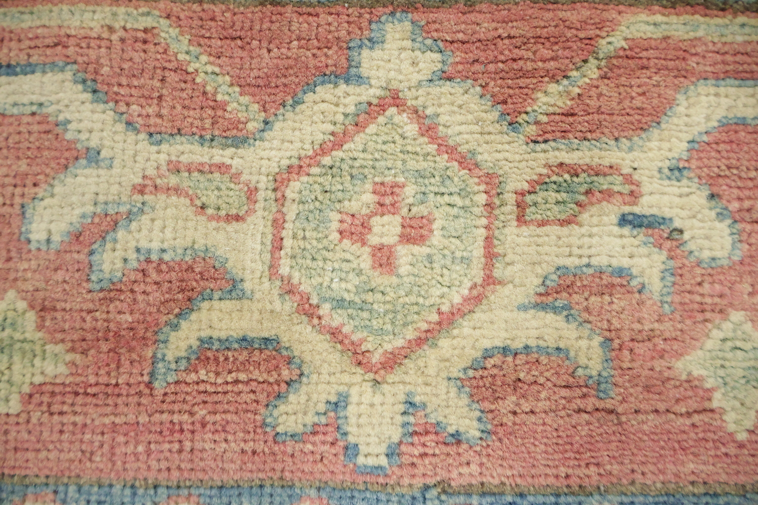 Premium Quality Kazak Pakistani Ivory and Blue Traditional Rug 9' 1'' x 8' 5''