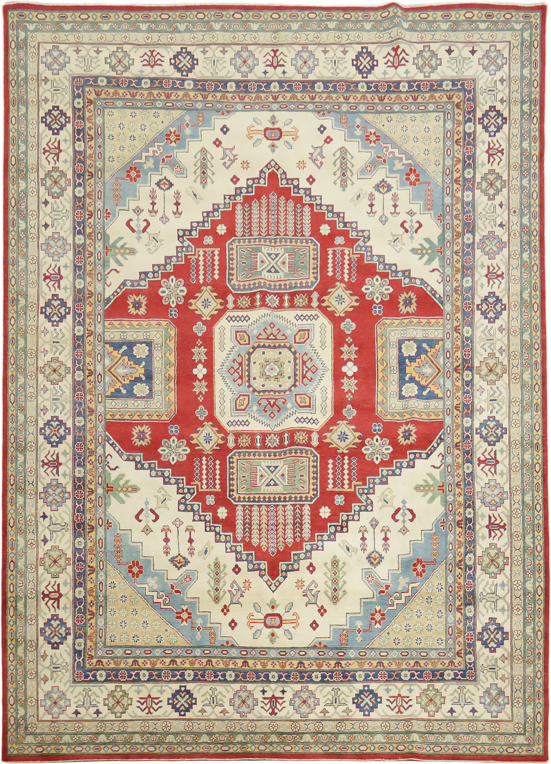 Traditional Red and Blue Rug Ideal for Classic Home Decor 9x12
