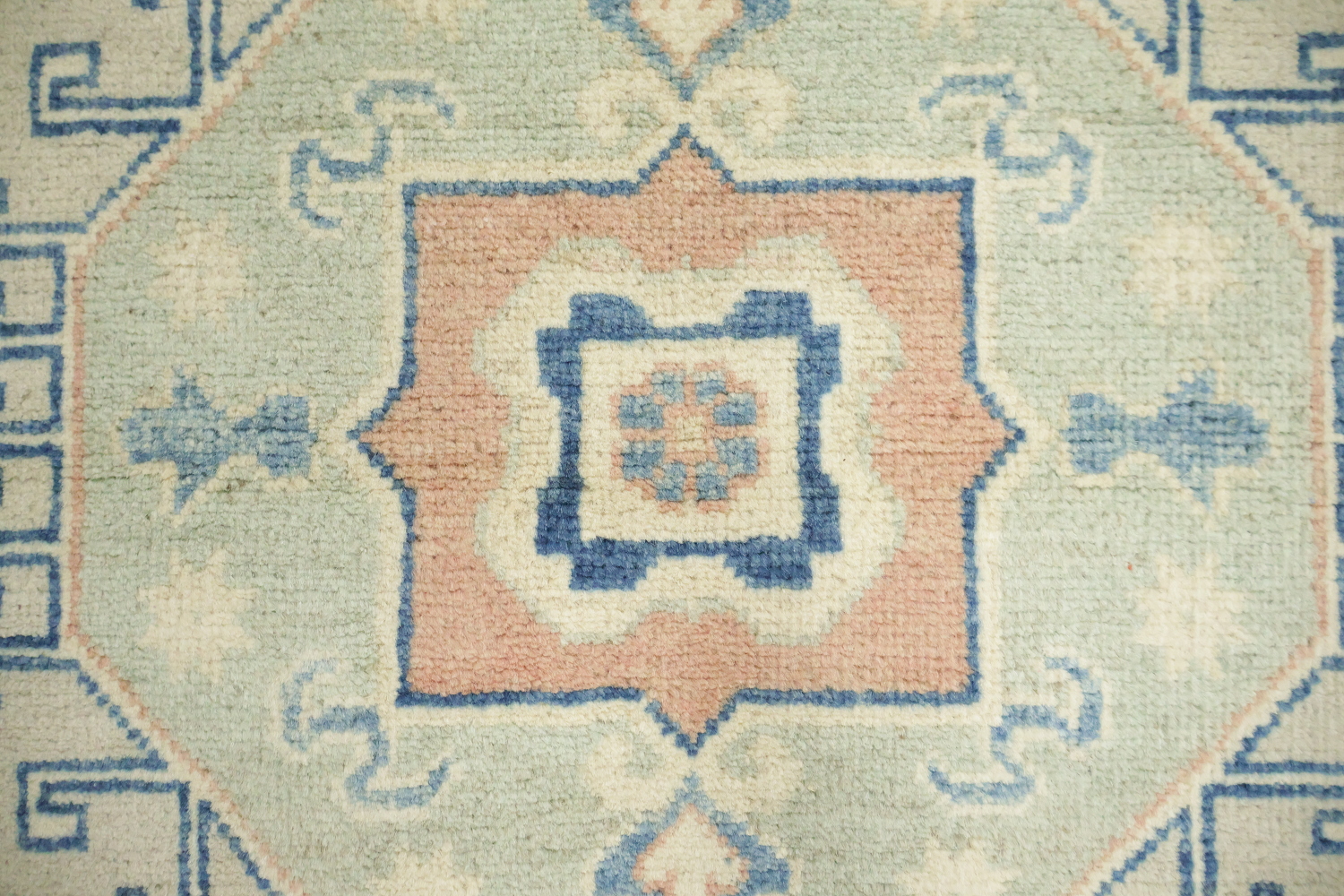 South-western Style Pale Green and Blue Kazak Handmade Rug 8'x10'