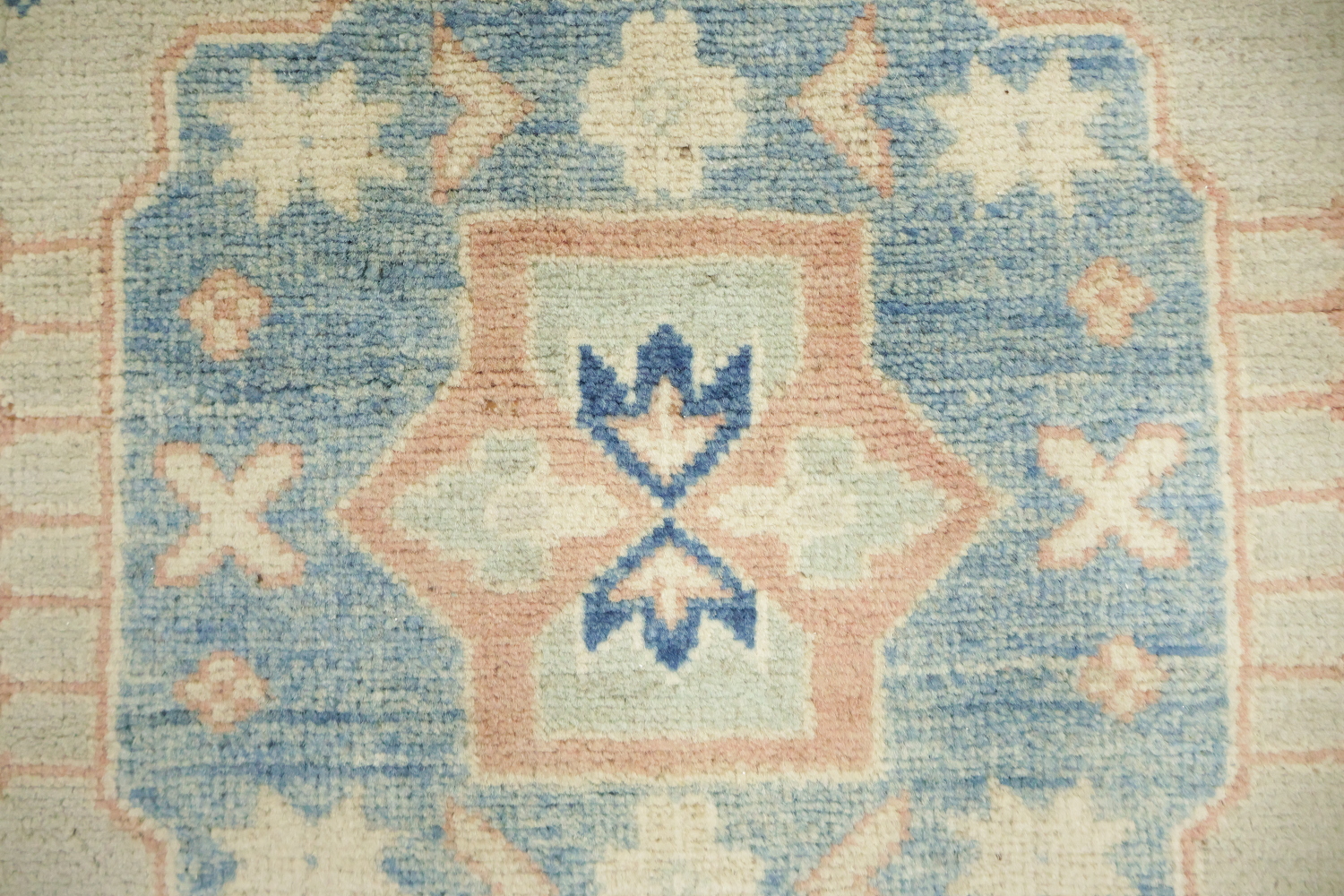 South-western Style Pale Green and Blue Kazak Handmade Rug 8'x10'