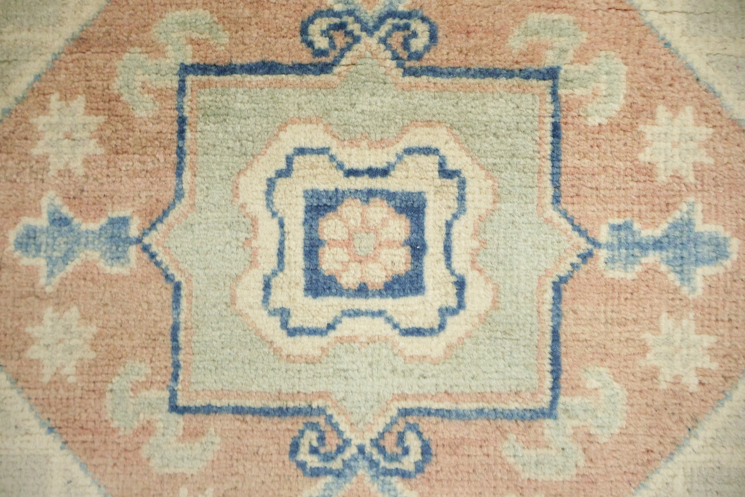 South-western Style Pale Green and Blue Kazak Handmade Rug 8'x10'