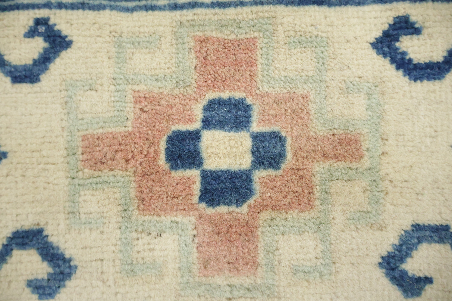 South-western Style Pale Green and Blue Kazak Handmade Rug 8'x10'