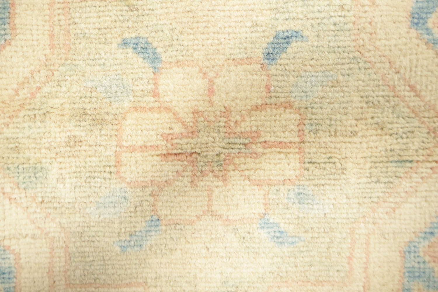 Traditional Pastel Pale Terracotta and Blue Kazak Pakistani Rug 8'x11'
