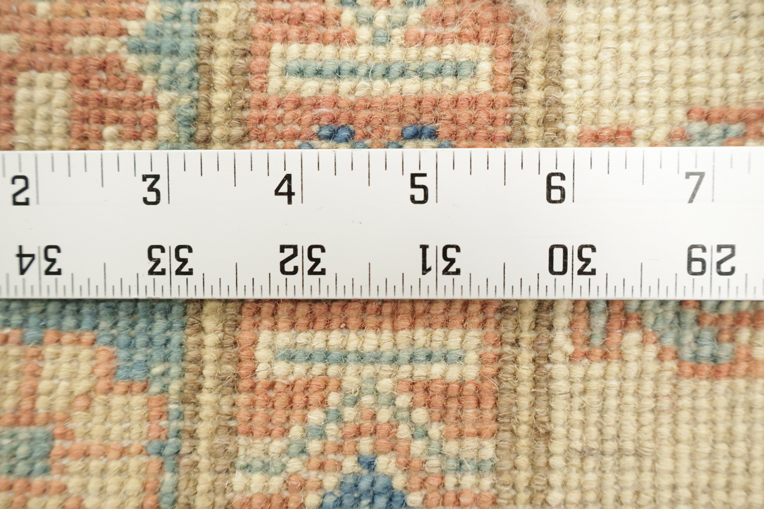 Light Blue and Terracotta Handmade Pastel Rug with Traditional Patterns 8'x11'