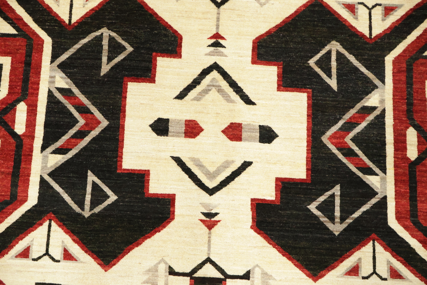 Southwestern Navajo Style Rug with Red, Black, and White Tribal Pattern 10'x14'