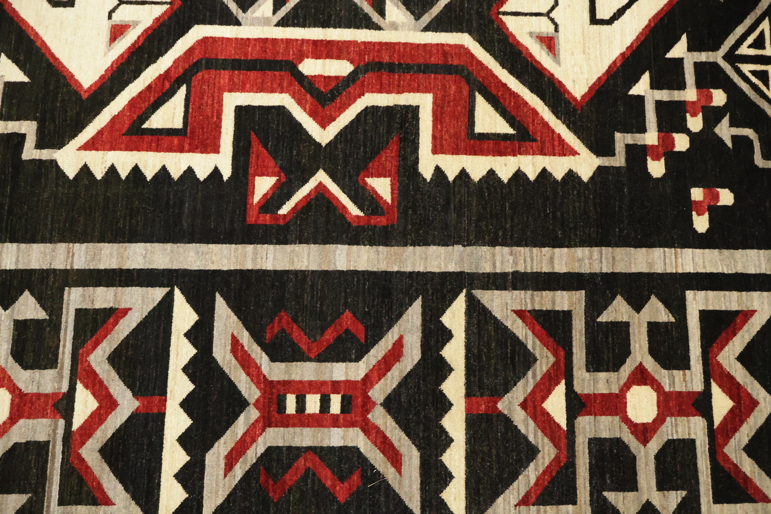 Southwestern Navajo Style Rug with Red, Black, and White Tribal Pattern 10'x14'