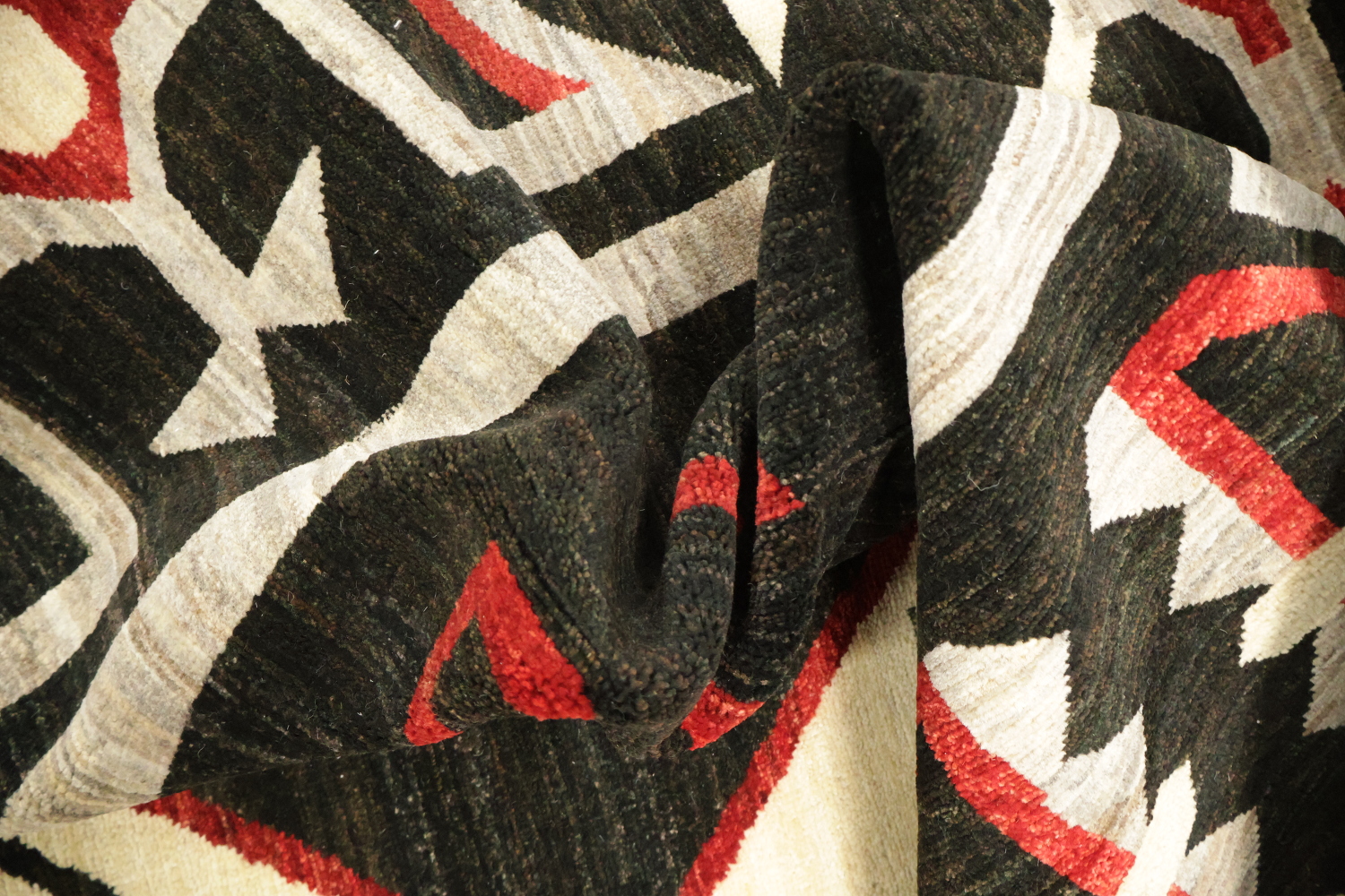 Southwestern Navajo Style Rug with Red, Black, and White Tribal Pattern 10'x14'