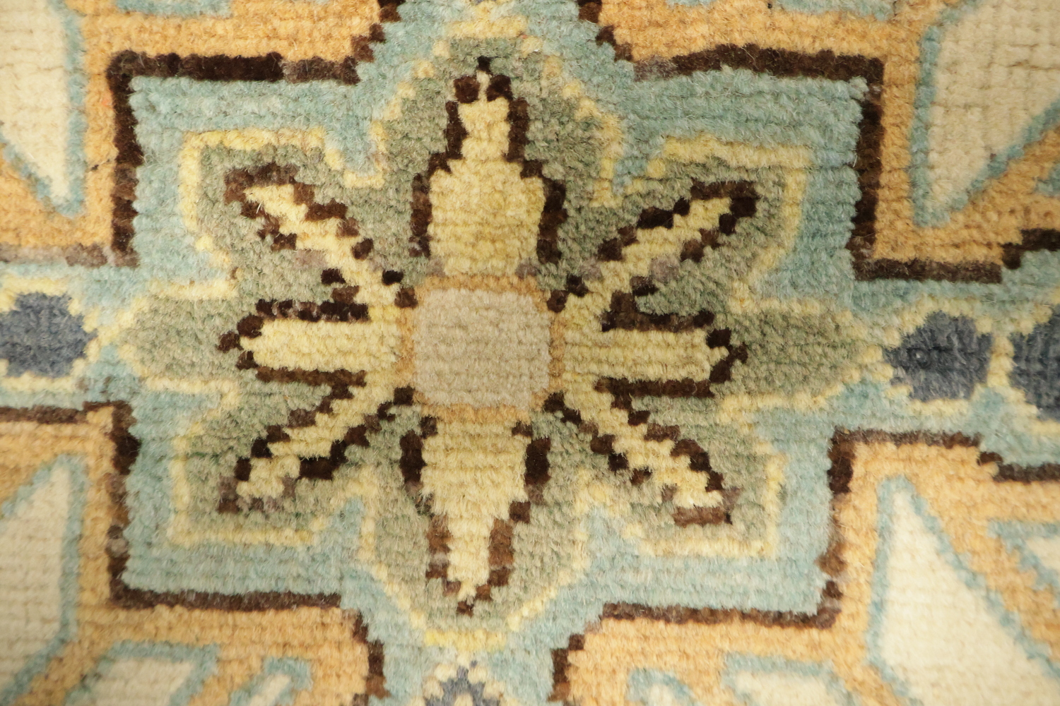 Traditional Ivory & Blue Floral Kazak Pakistan Oriental Rug 9'x12'