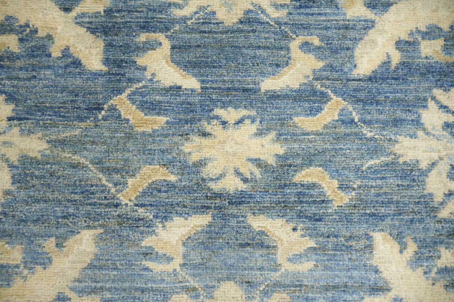 Blue Vegetables Dye Wool Traditional Oushak Area Rug 9x12