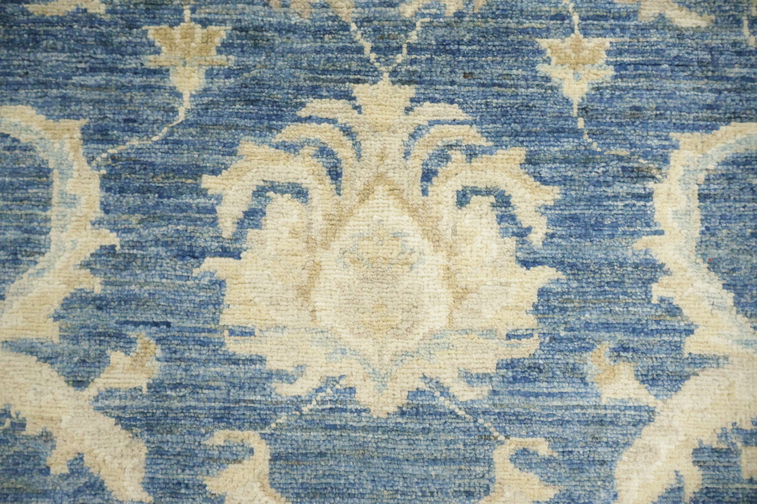 Blue Vegetables Dye Wool Traditional Oushak Area Rug 9x12