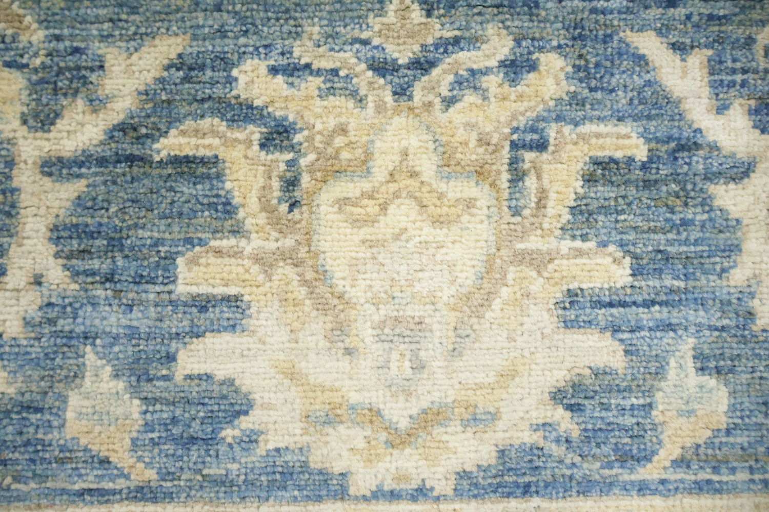 Blue Vegetables Dye Wool Traditional Oushak Area Rug 9x12
