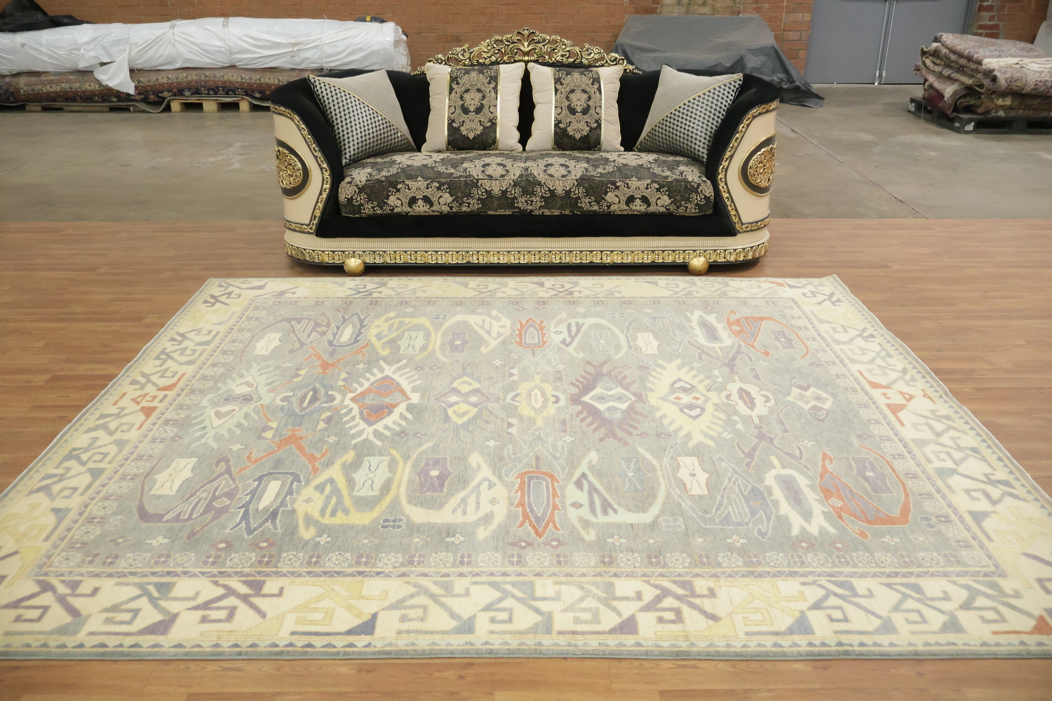 Wool Geometric Traditional Oushak Area Rug 8x10
