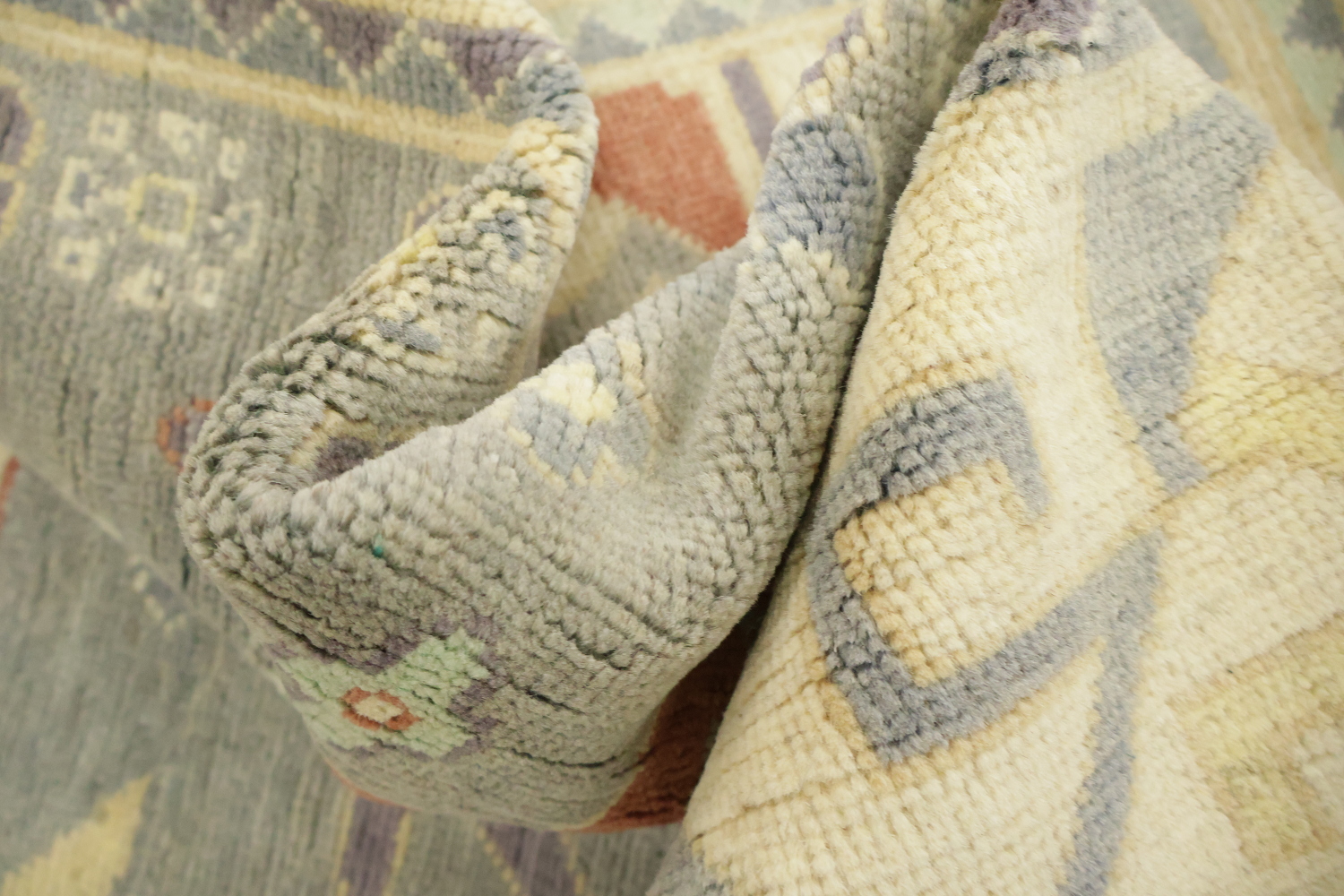 Wool Geometric Traditional Oushak Area Rug 8x10
