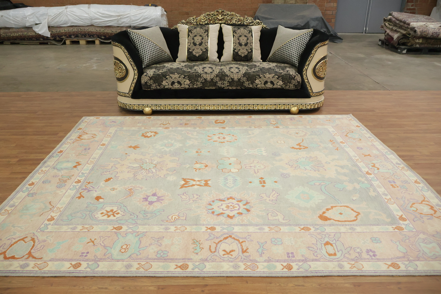 Traditional Oushak Area Geometric Wool Rug 8x10