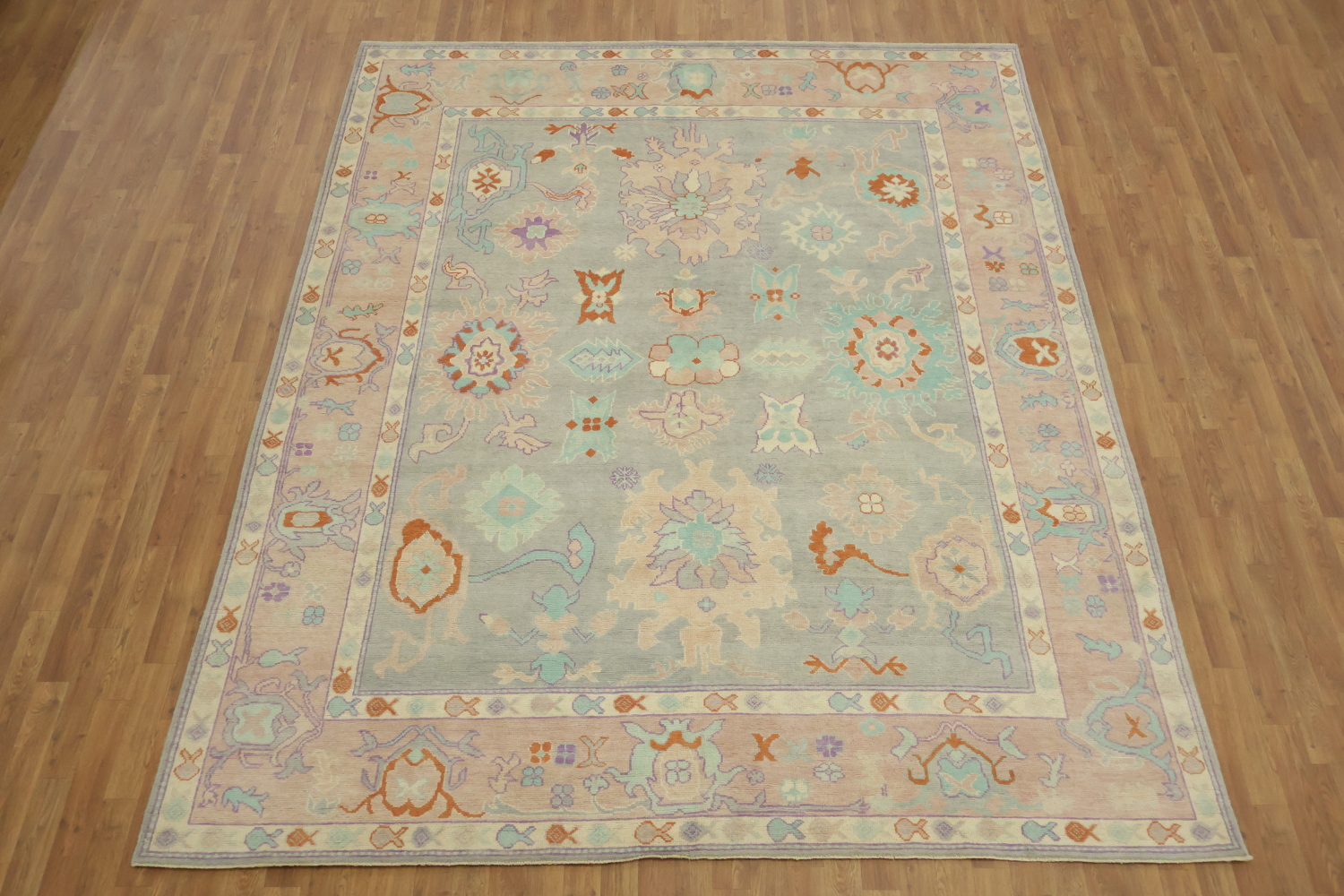 Traditional Oushak Area Geometric Wool Rug 8x10