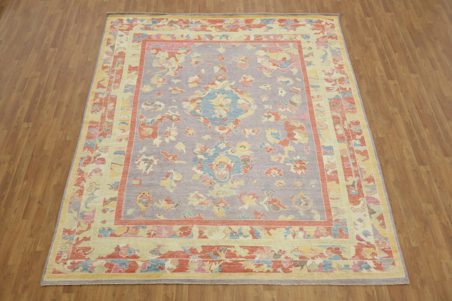 Decorative Purple Wool Traditional Oushak Area Rug 8x10