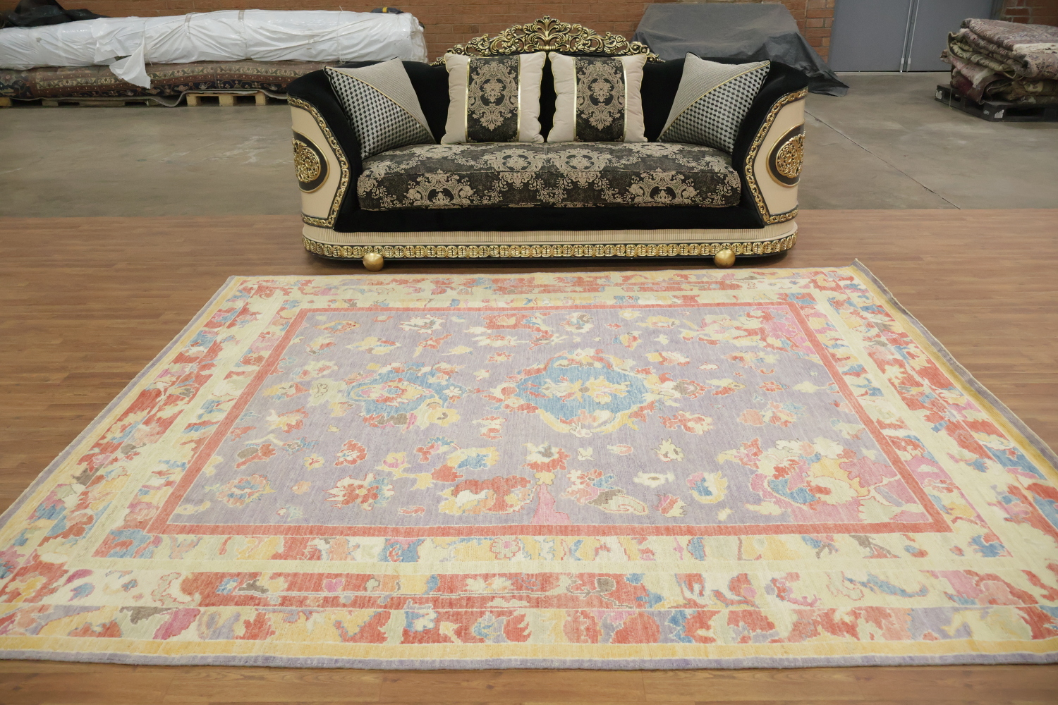 Decorative Purple Wool Traditional Oushak Area Rug 8x10