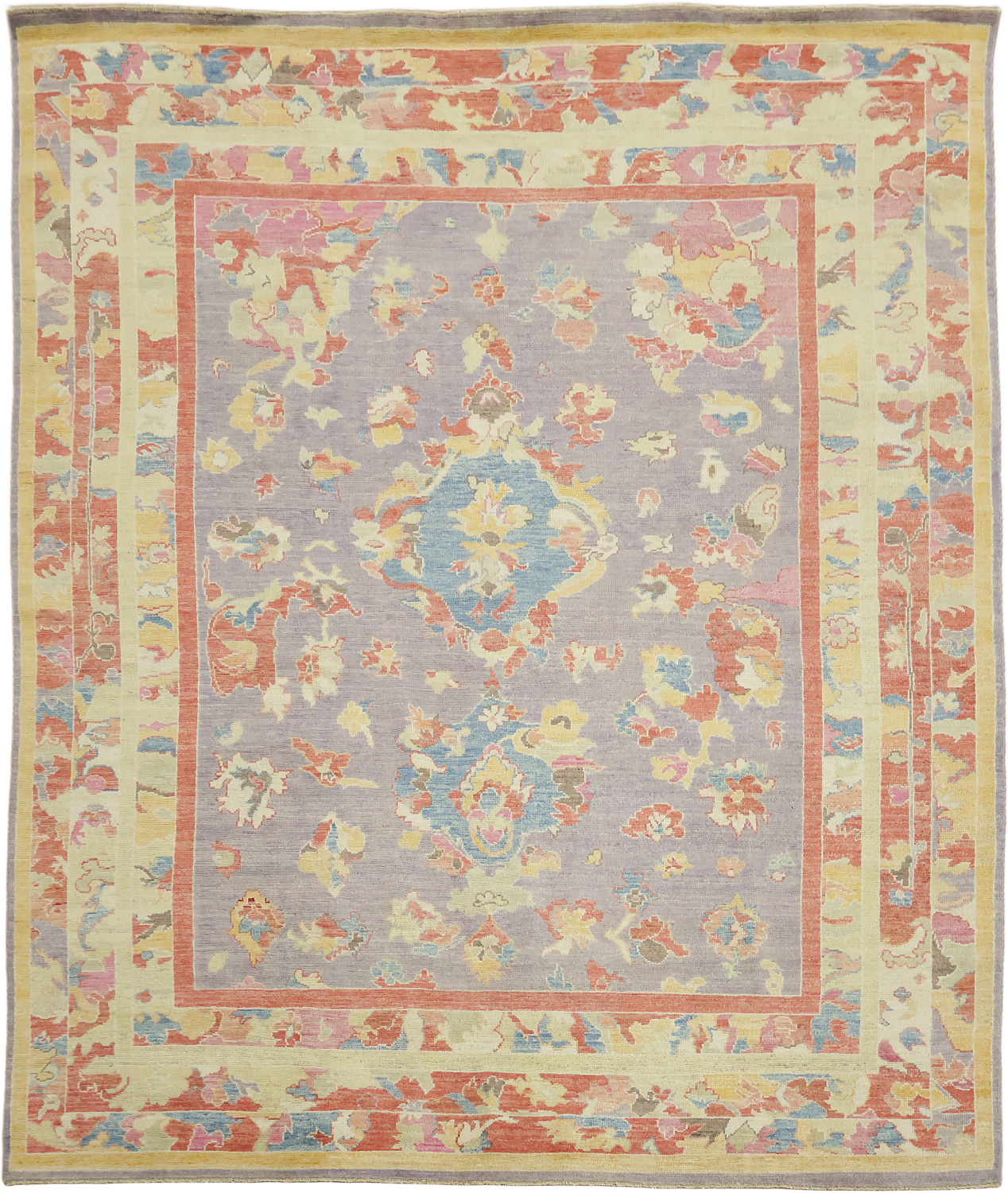 Decorative Purple Wool Traditional Oushak Area Rug 8x10