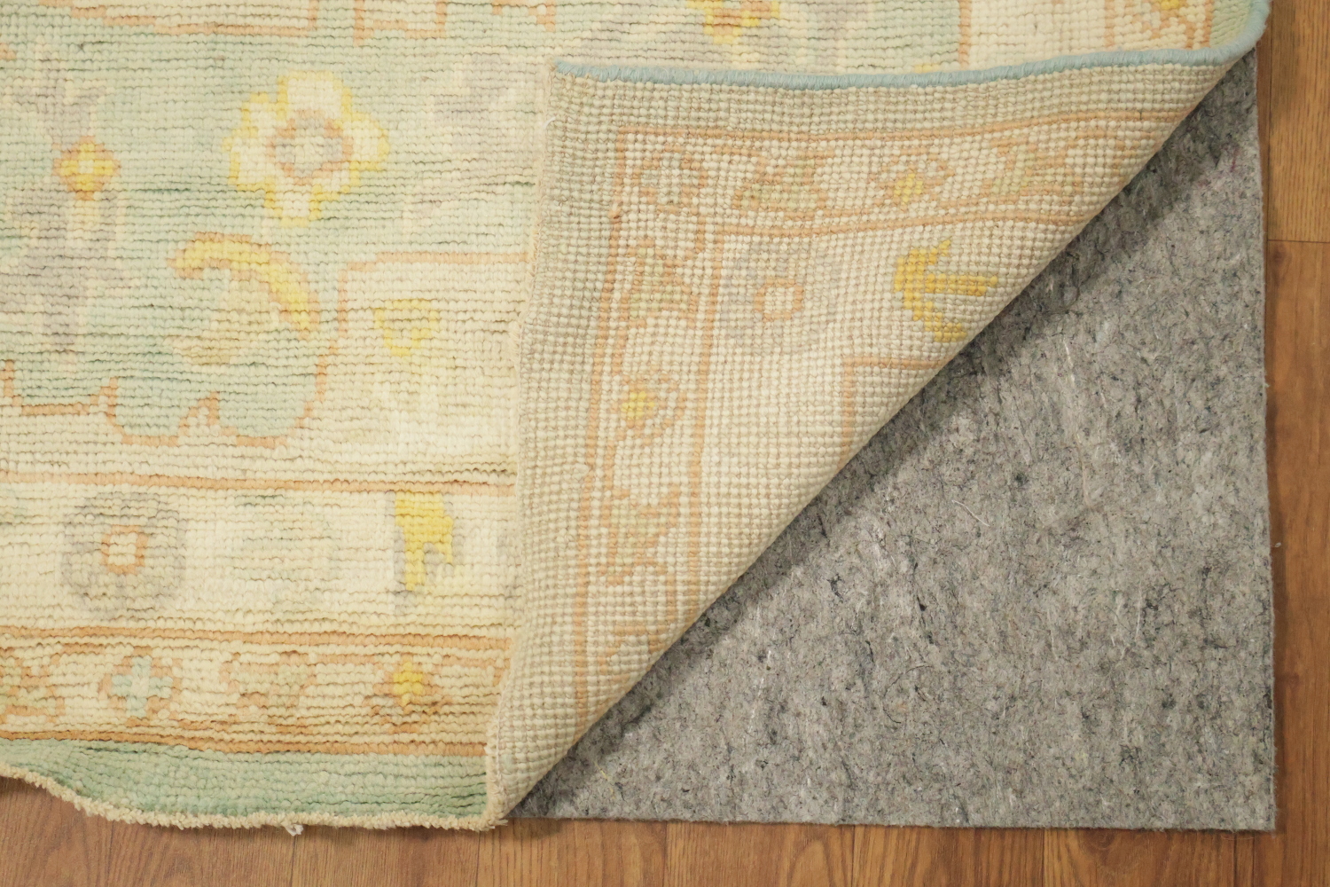 Green Geometric Wool Oushak Turkish Large Rug 10x14