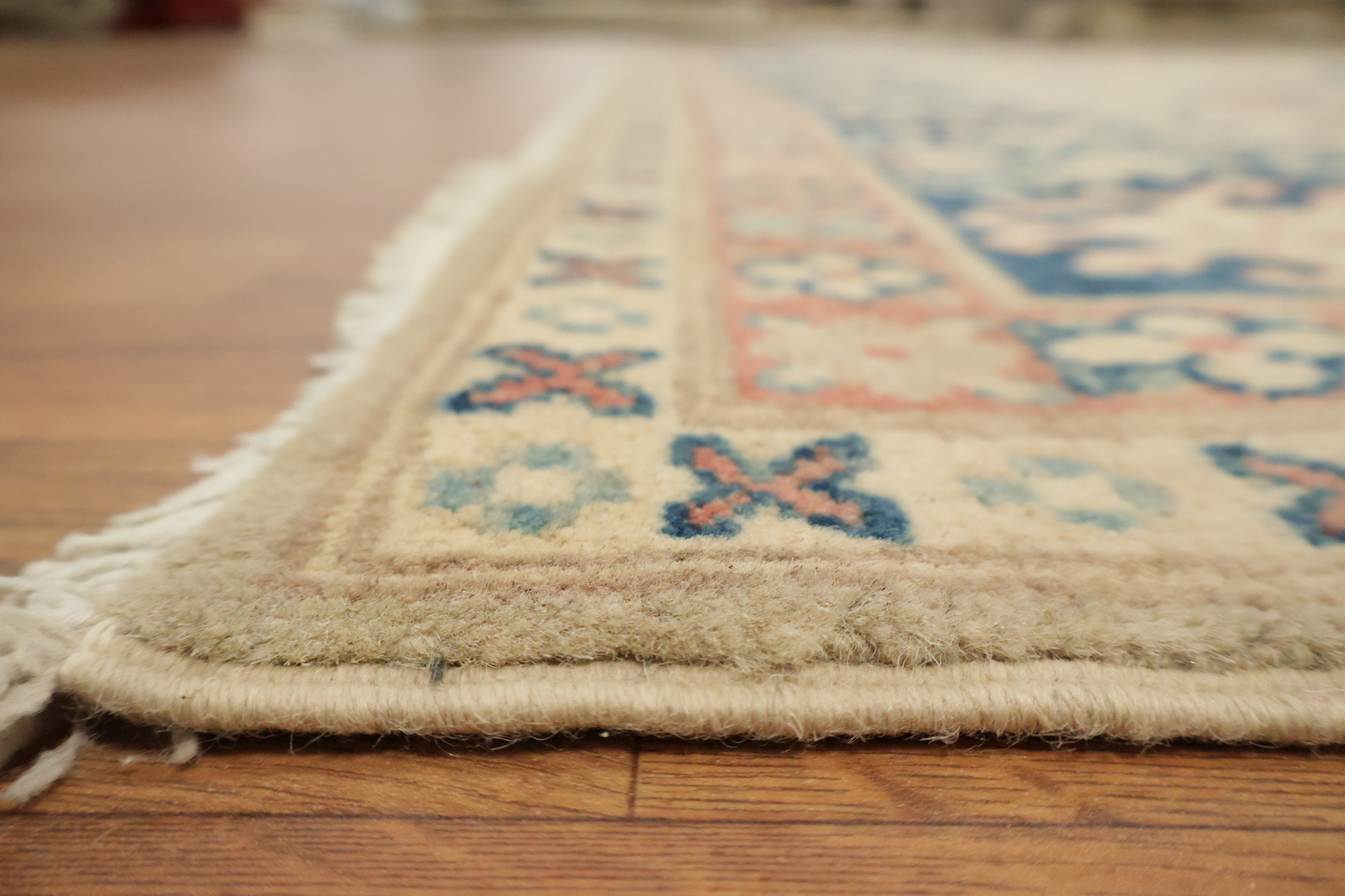 Light Green Kazak Pakistani Traditional Rug in Soft Pastel Tones 8x10