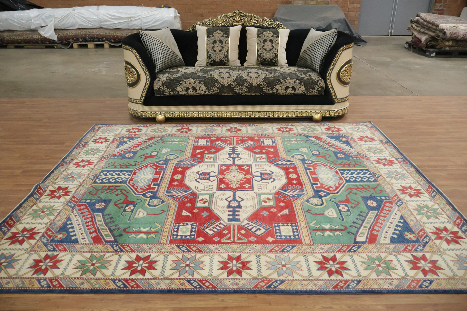 Wool Geometric Kazak Oriental Area Rug 8x10