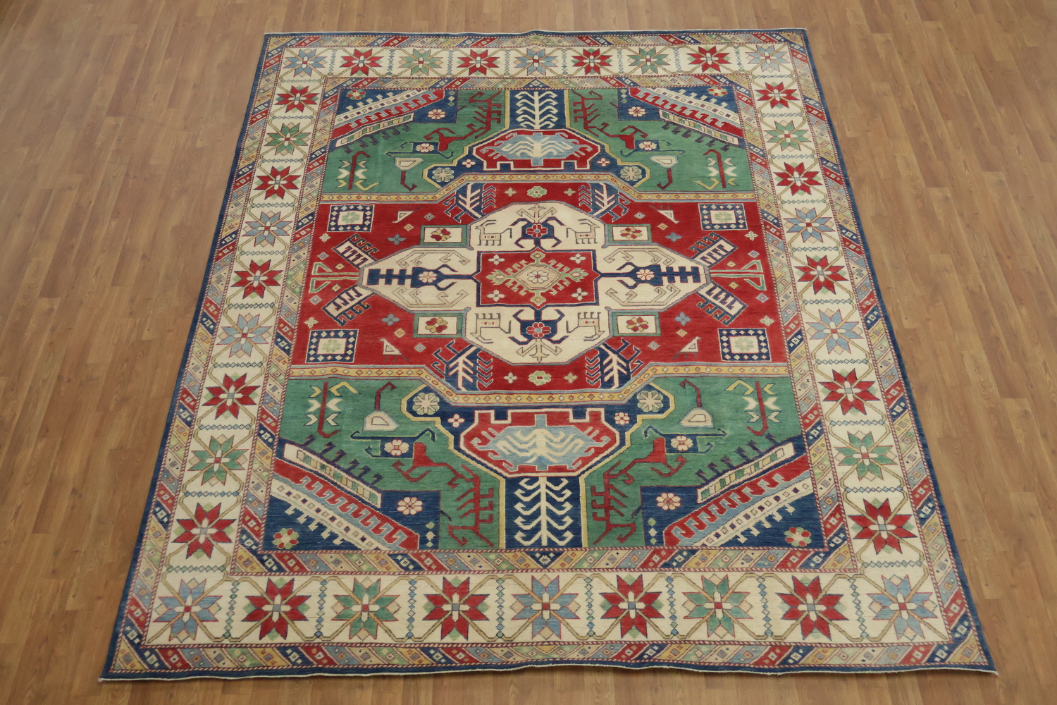 Wool Geometric Kazak Oriental Area Rug 8x10