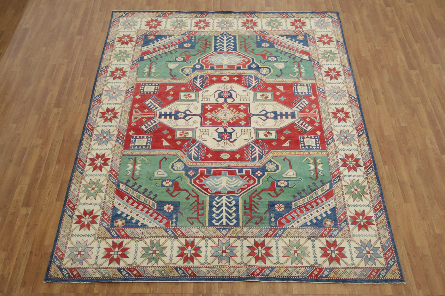 Wool Geometric Kazak Oriental Area Rug 8x10